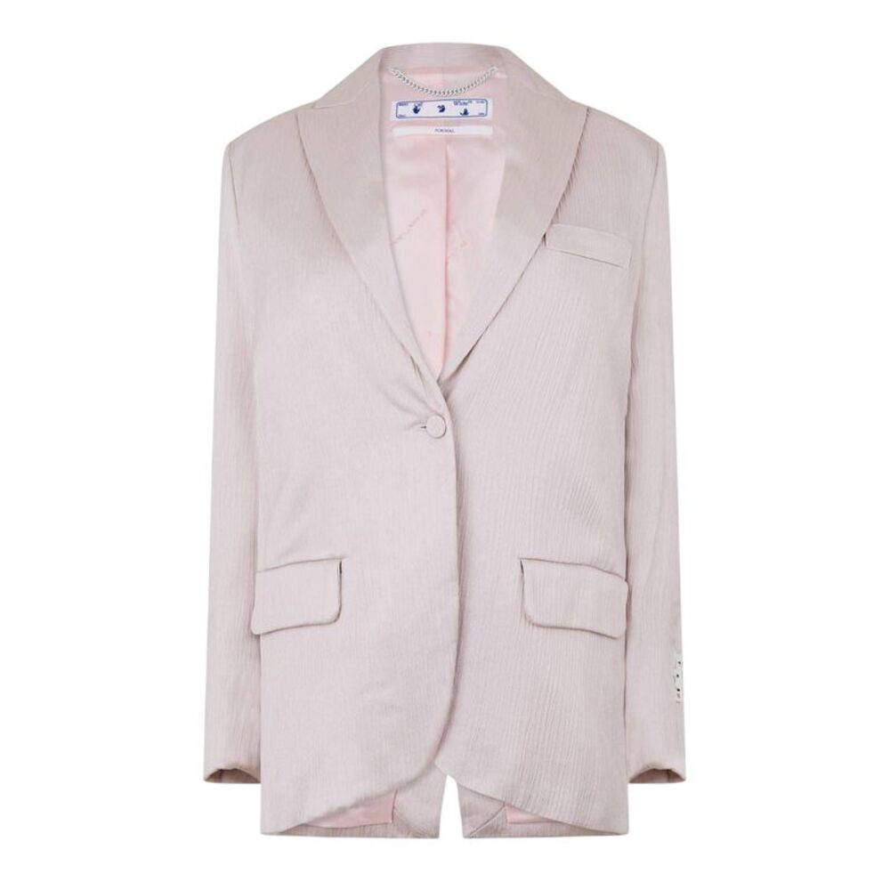 Off White Womens/Ladies Tomboy Wrinkled Satin Regular Jacket / Pink
